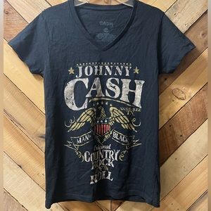 Women’s Johnny Cash T-shirt, new without tags, size s/m, navy blue